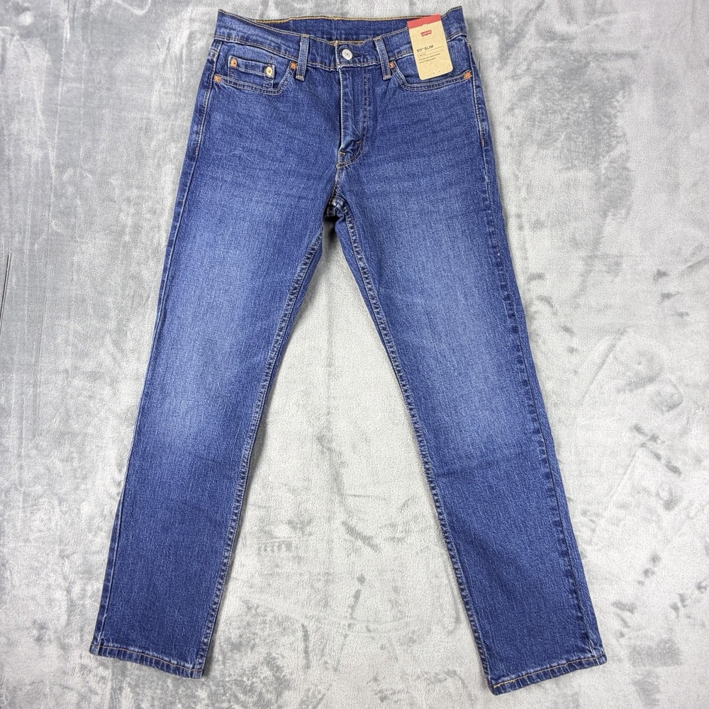 Levi's 511 Mens 30x30 Slim Stretch Jeans Medium Wash Denim NWT